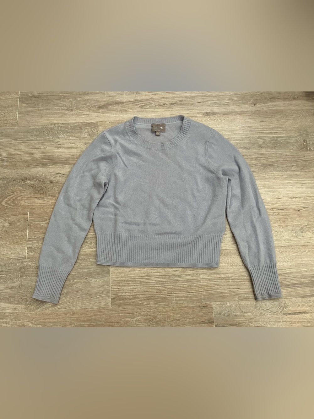 J. Crew Women’s Cashmere Shrunken Crewneck Sweater Light Blue - Size Small